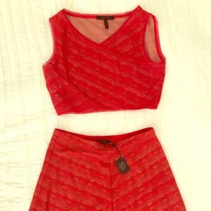 BCBG Red two piece dress - midriff